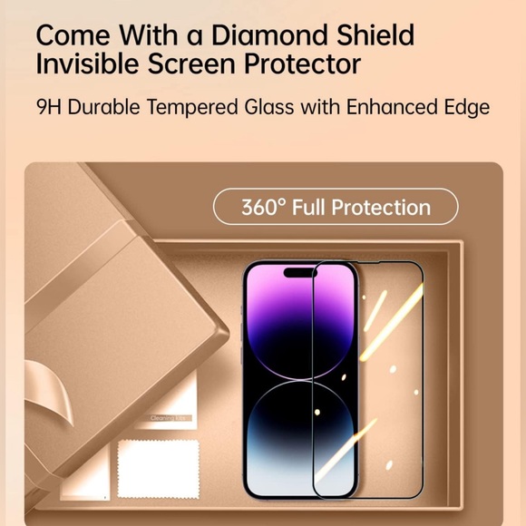 Magnetic Clear for iPhone 14 Pro Max Case withFull Camera Protection Deep Purple - Picture 3 of 6